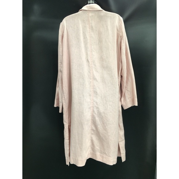 Eileen Fisher Powder Tencel Linen Long Open Front Jacket Women's Medium NWOT - Picture 3 of 6